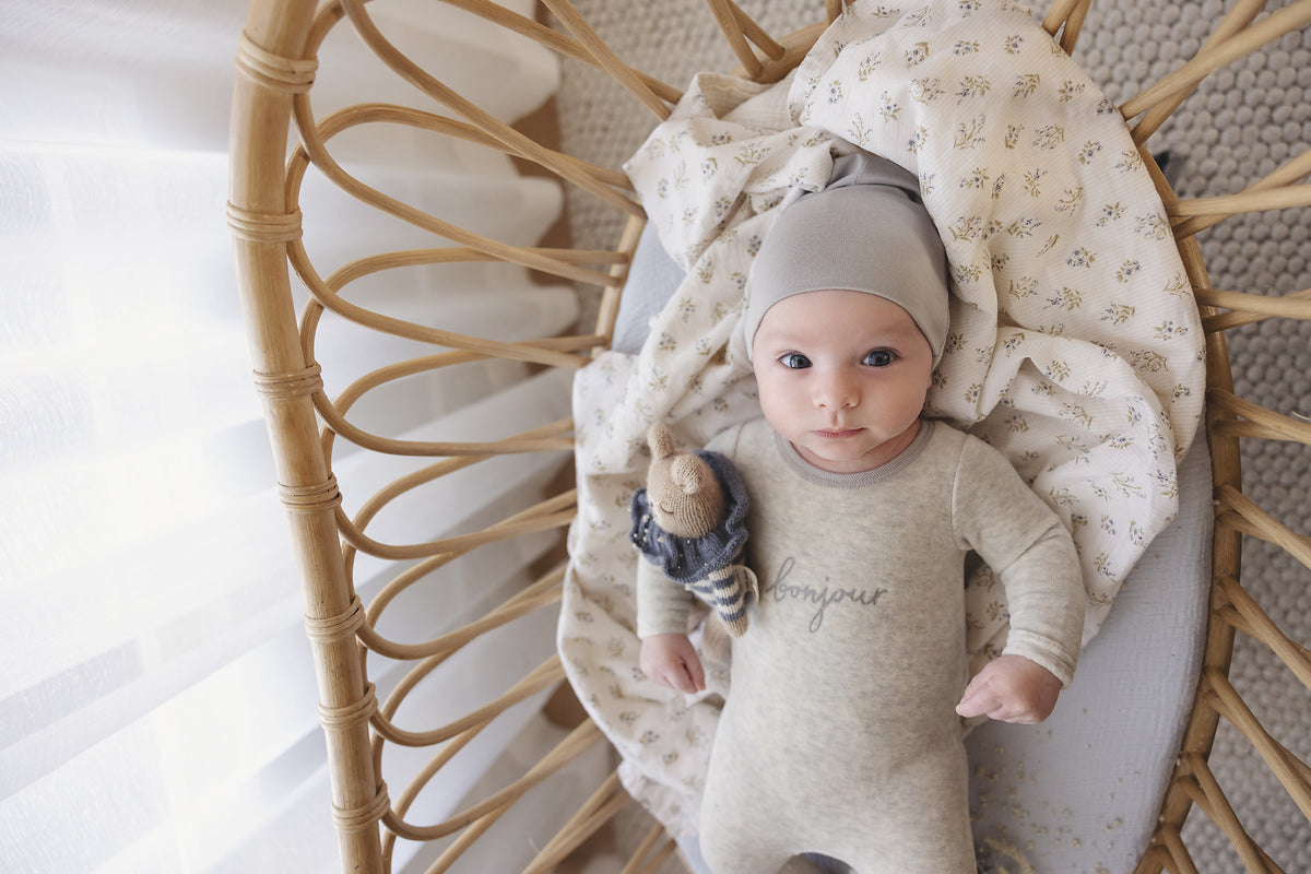 Lilette Velour Bonjour Footie & Hat