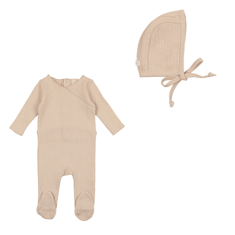 Lilette Pointelle Footie & Hat – Babys breath layette