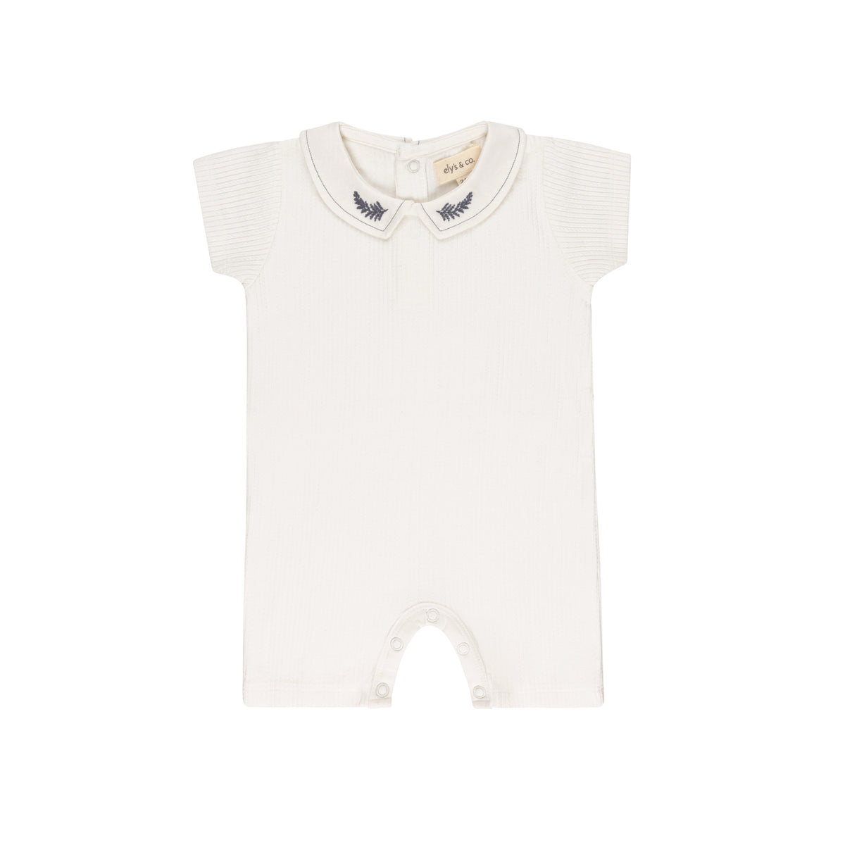 Ely's & Co Embroidered Collar Romper
