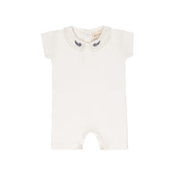 Ely's & Co Embroidered Collar Romper