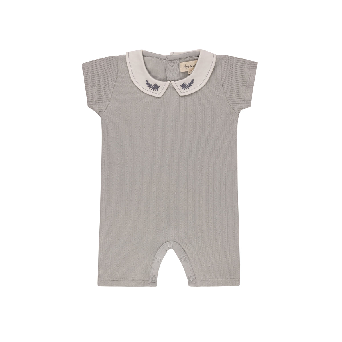Ely's & Co Embroidered Collar Romper