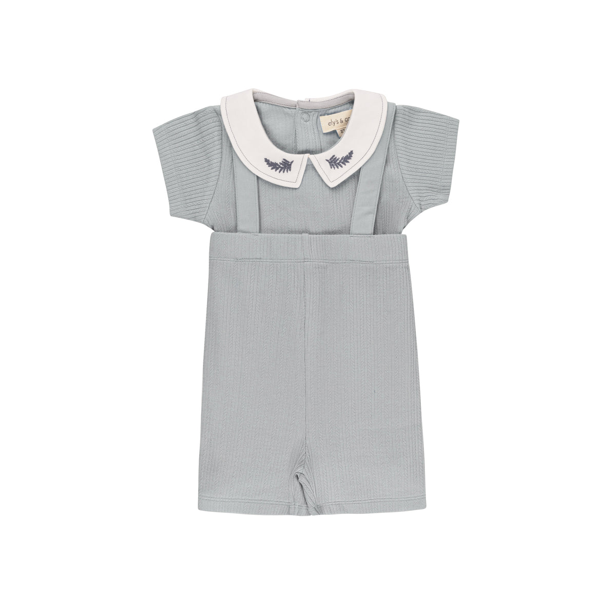 Ely's & Co Embroidered Collar Top & Bloomers Set