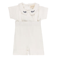 Ely's & Co Embroidered Collar Top & Bloomers Set