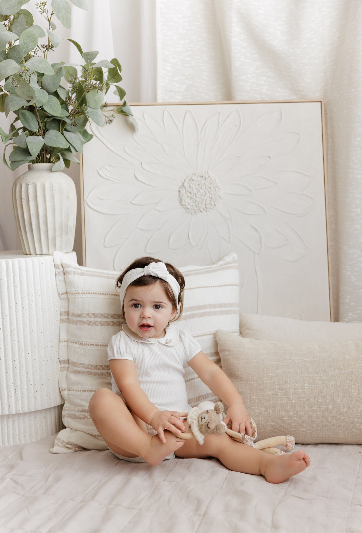 Ely's & Co Embroidered Collar Romper