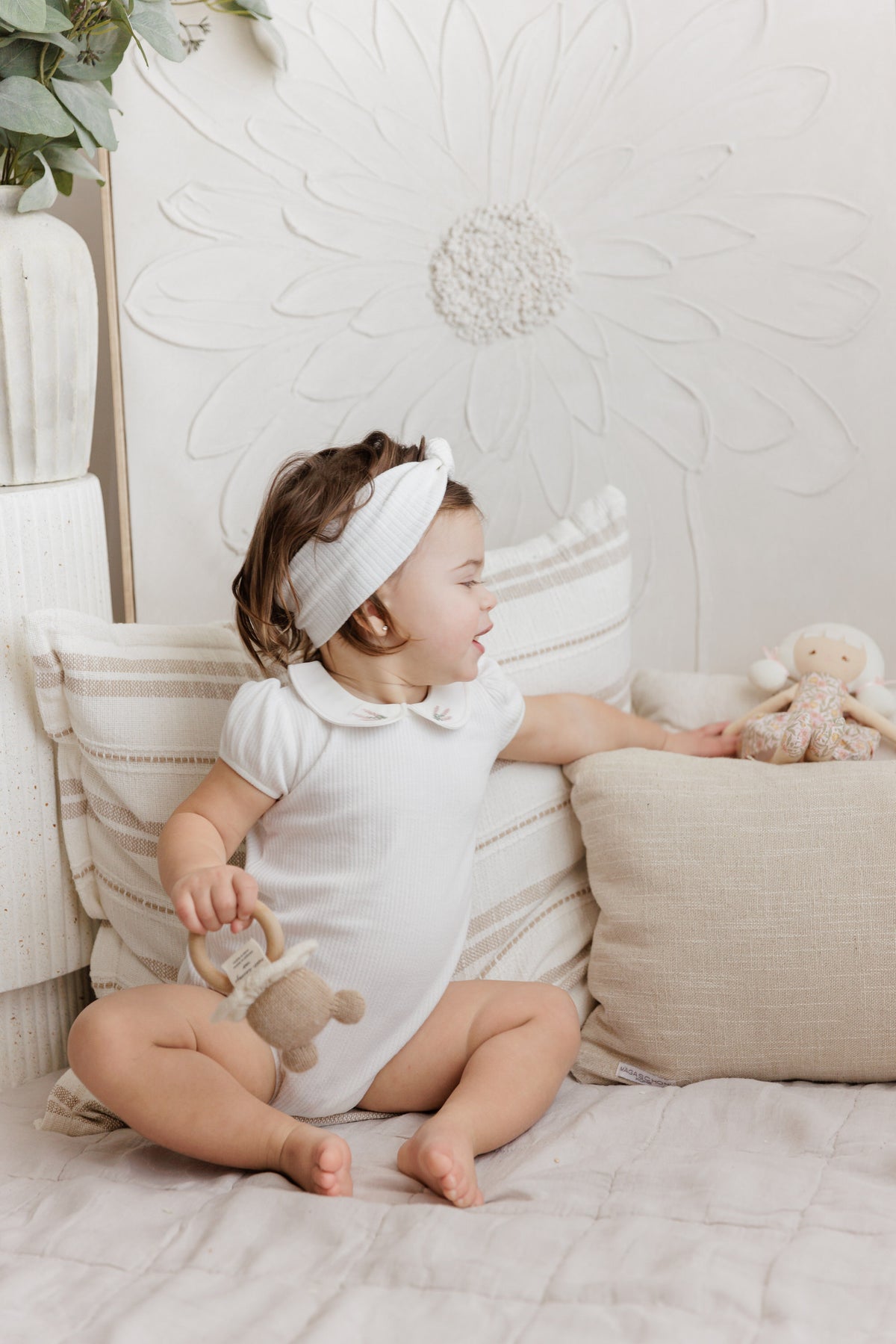 Ely's & Co Embroidered Collar Romper