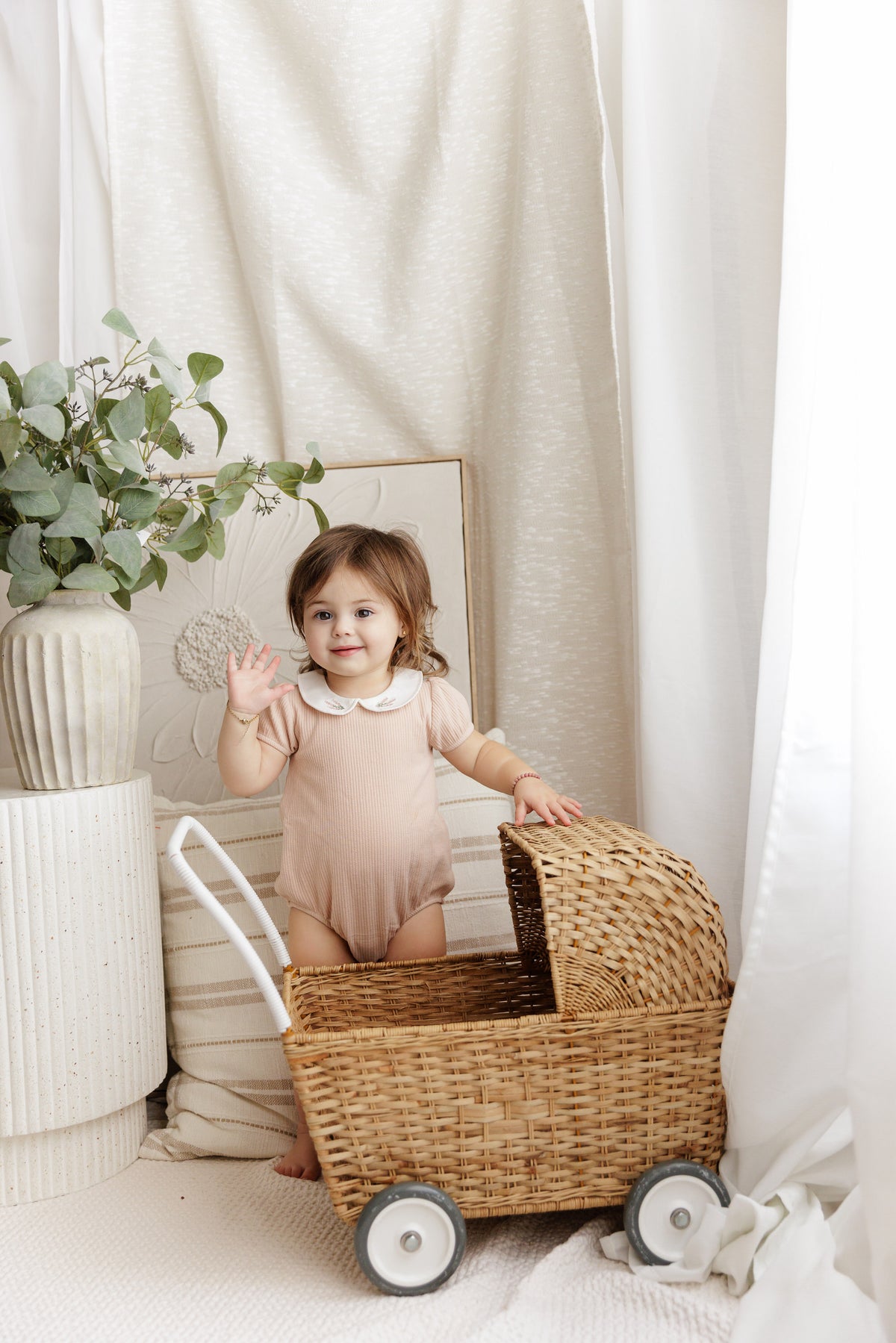 Ely's & Co Embroidered Collar Romper