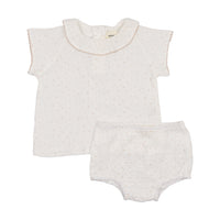 Mema Knits Gauze Collared Top & Bloomers Set