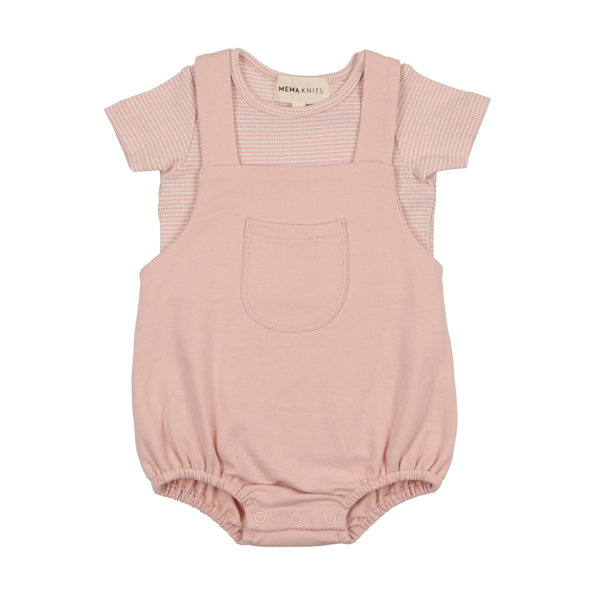 Mema Knits Striped Top & Romper Set