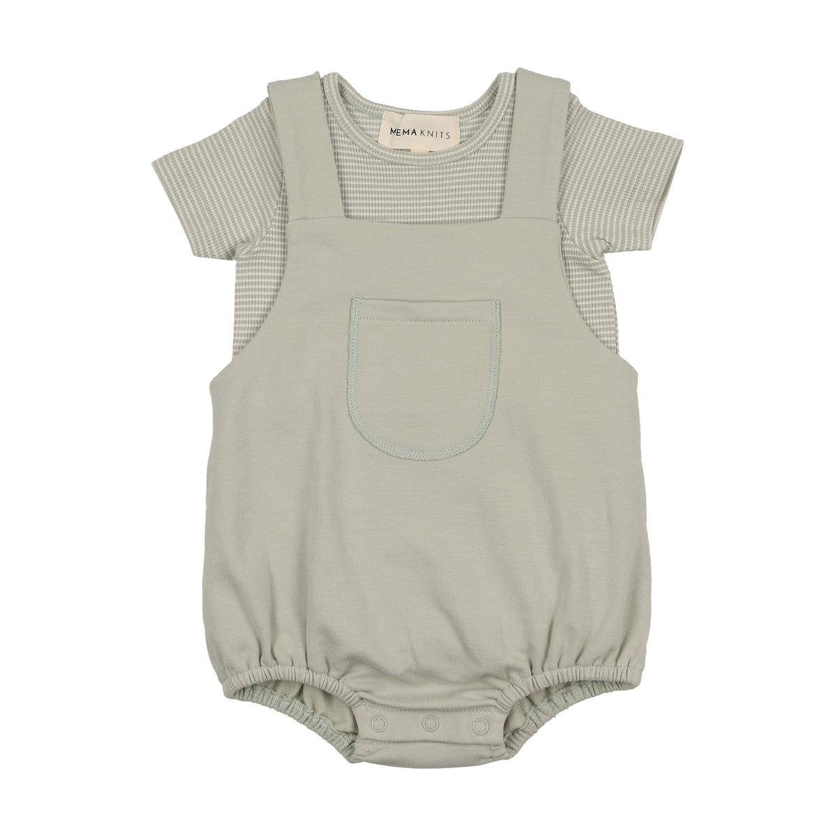 Mema Knits Striped Top & Romper Set
