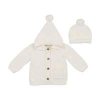 Mema Knits Hooded Knit Sweater & Beanie