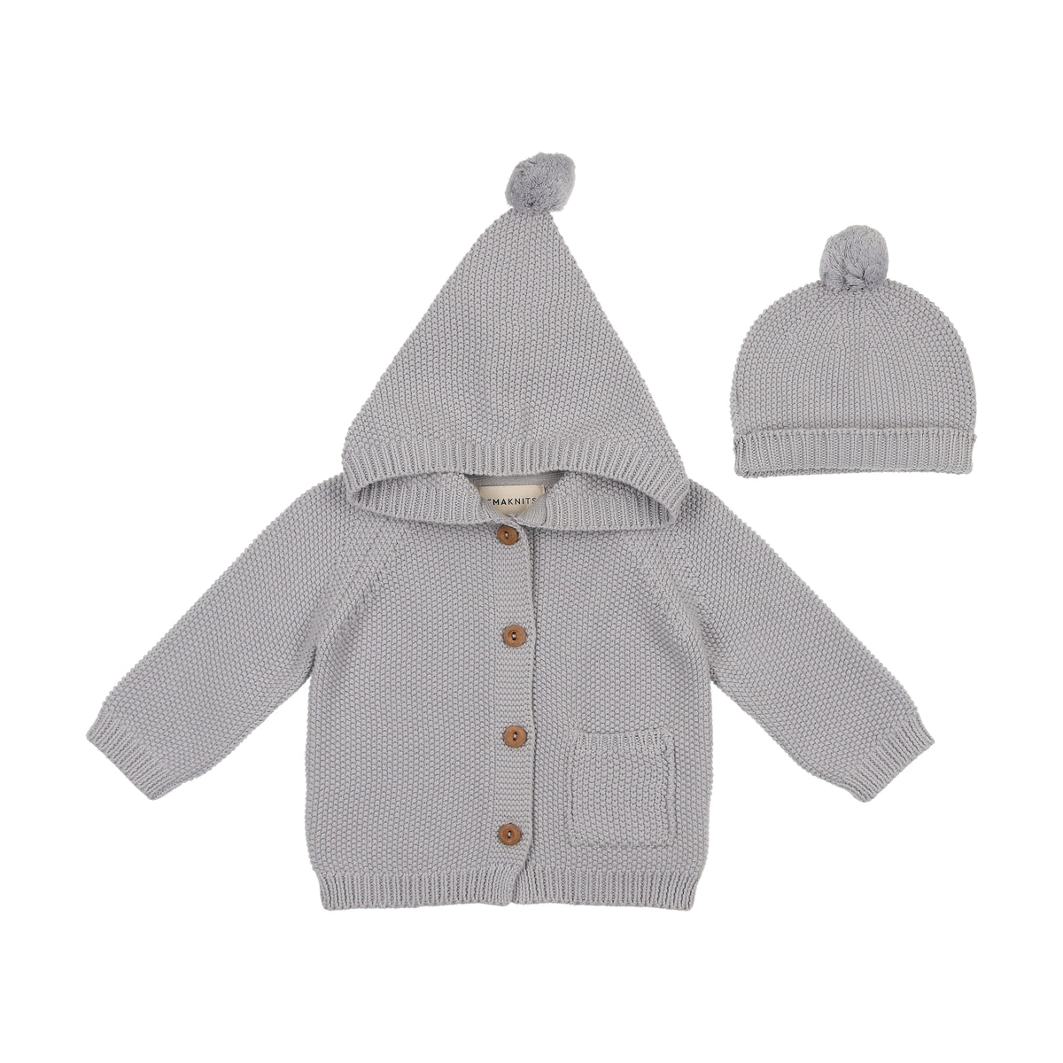 Mema Knits Hooded Knit Sweater & Beanie