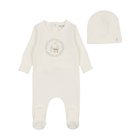 Bee & Dee Gingham Cradle Footie & Beanie