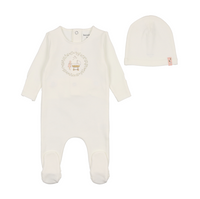 Bee & Dee Gingham Cradle Footie & Beanie