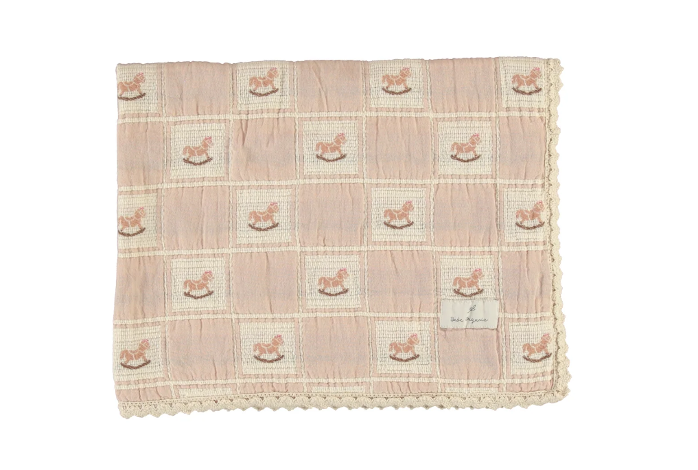 Bebe Organic Rocking Horse Patchwork Blanket-Pink – Babys breath
