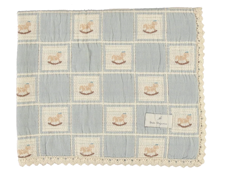 Bebe Organic Rocking Horse Patchwork Blanket-Blue – Babys breath