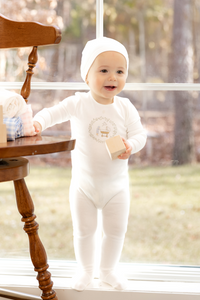 Bee & Dee Gingham Cradle Footie & Beanie