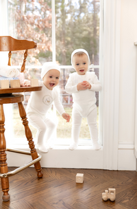 Bee & Dee Gingham Cradle Footie & Beanie