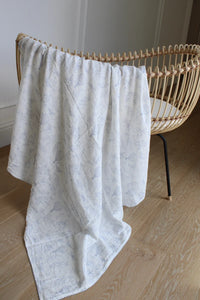 Little Threads Sky Blue Toile Muslin Blanket