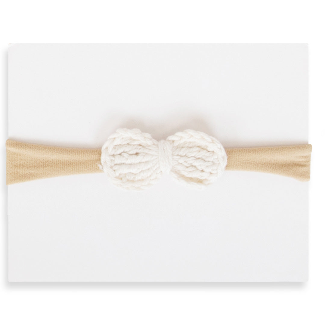 Adora Crochet Petitel Headband- Cream