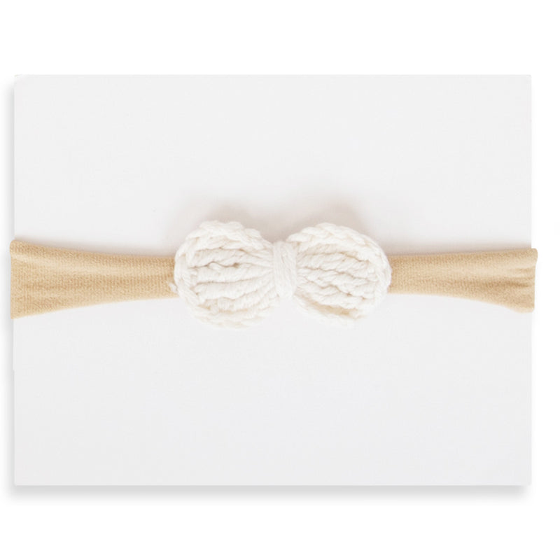Adora Crochet Petitel Headband- Cream