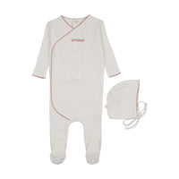Mema Knits Amour Embroidered Footie & Bonnet - WW/Mauve