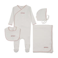 Mema Knits Amour Embroidered Layette Set - WW/Mauve