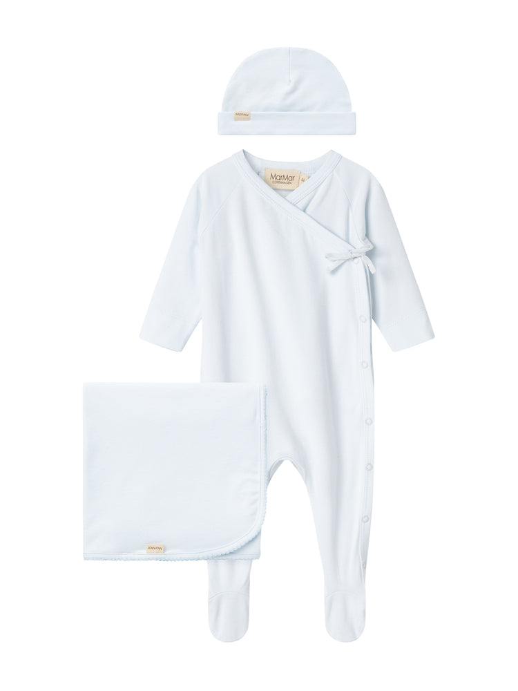 Marmar Solid Wrap Layette Set- Light Blue