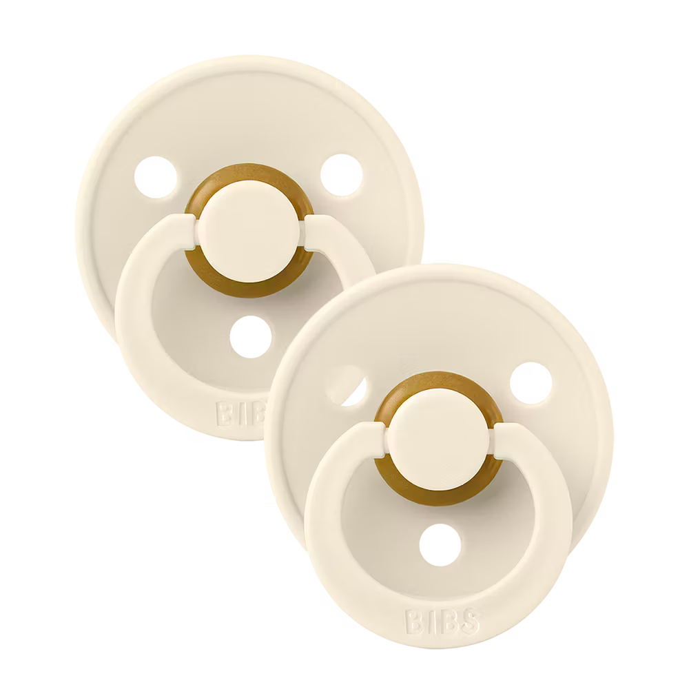Bibs Colour Two Pack Pacifiers - Ivory/Ivory