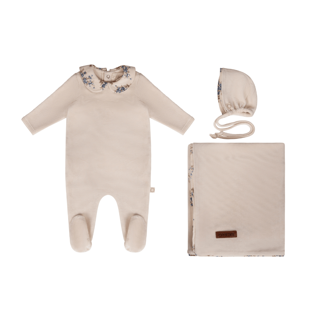 Citrine Floral Ruffle Layette Set