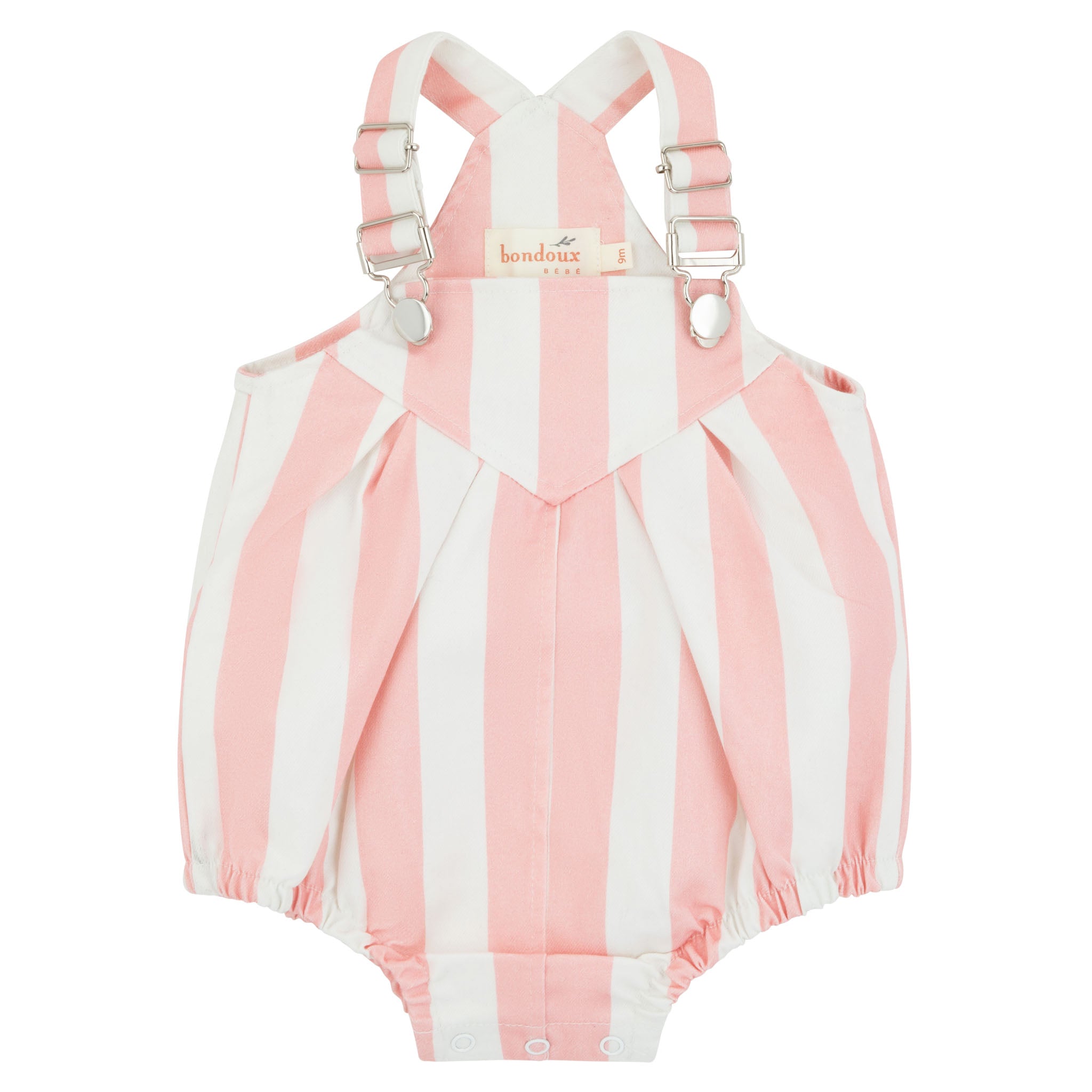 Bondoux Striped Romper- Neon Pink
