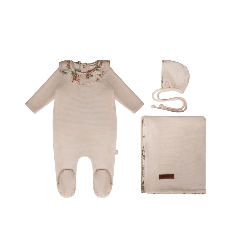 Citrine Floral Ruffle Layette Set