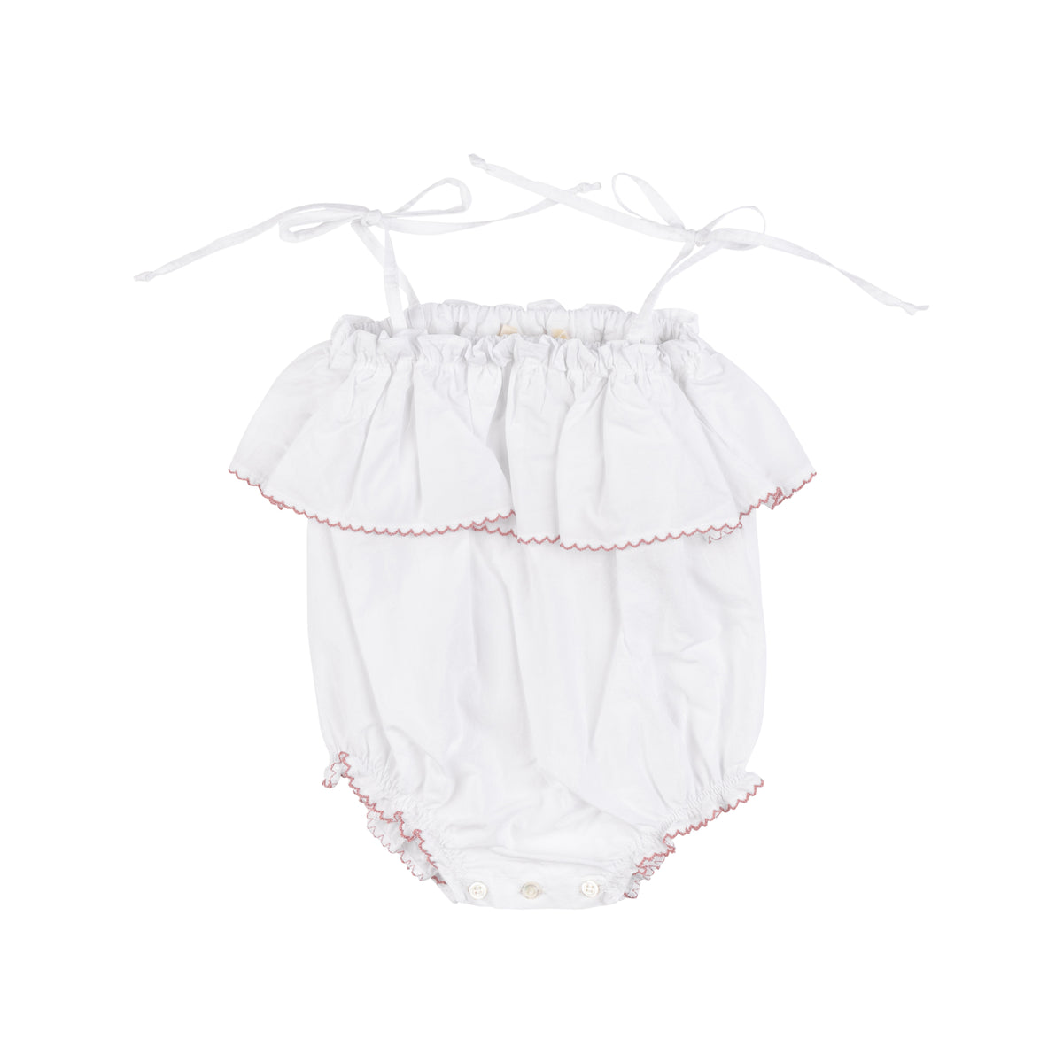 Babe & Tess Pink Pico Trim Romper