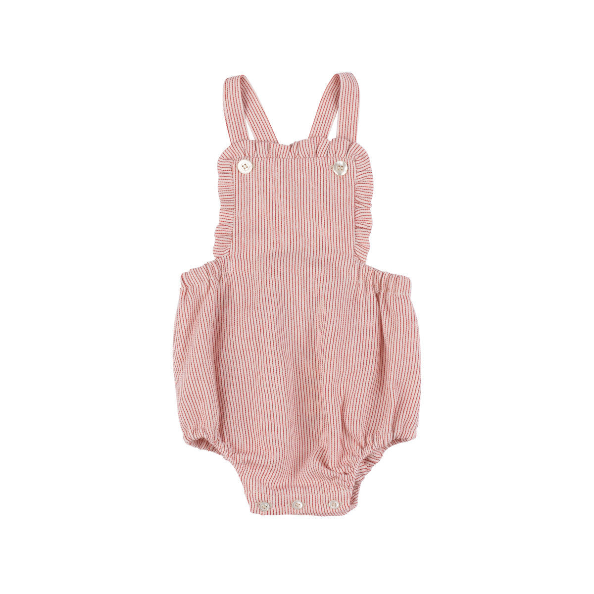 Babe & Tess Red Lined Ruffled Romper