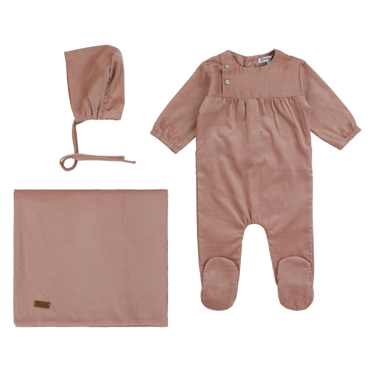 Cream bebe Corduroy Collection Layette Set