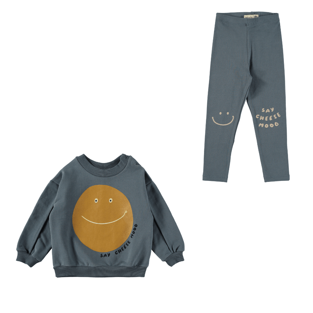 Baby Clic Say Cheese Storm Blue  Sweatshirt With Legging