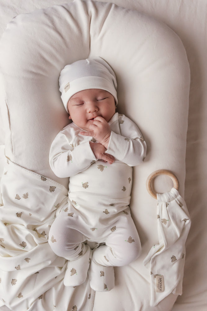 Marmar Printed Rubello Footie & Beanie - Peace