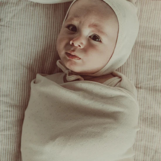 Lovely Littles Oatmilk Bebe Pointelle Layette Set