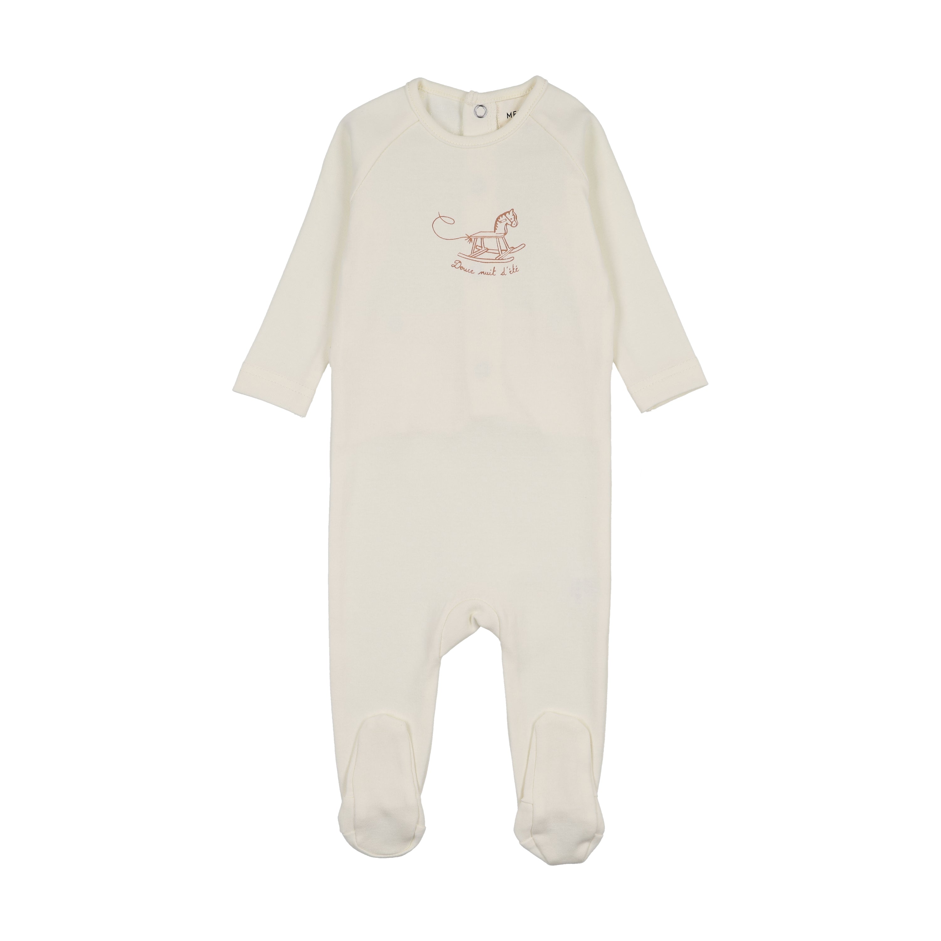 Mema Knits Horse Rocker Footie - Ivory