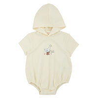 Bondoux Rainboots Ivory Romper - Peach