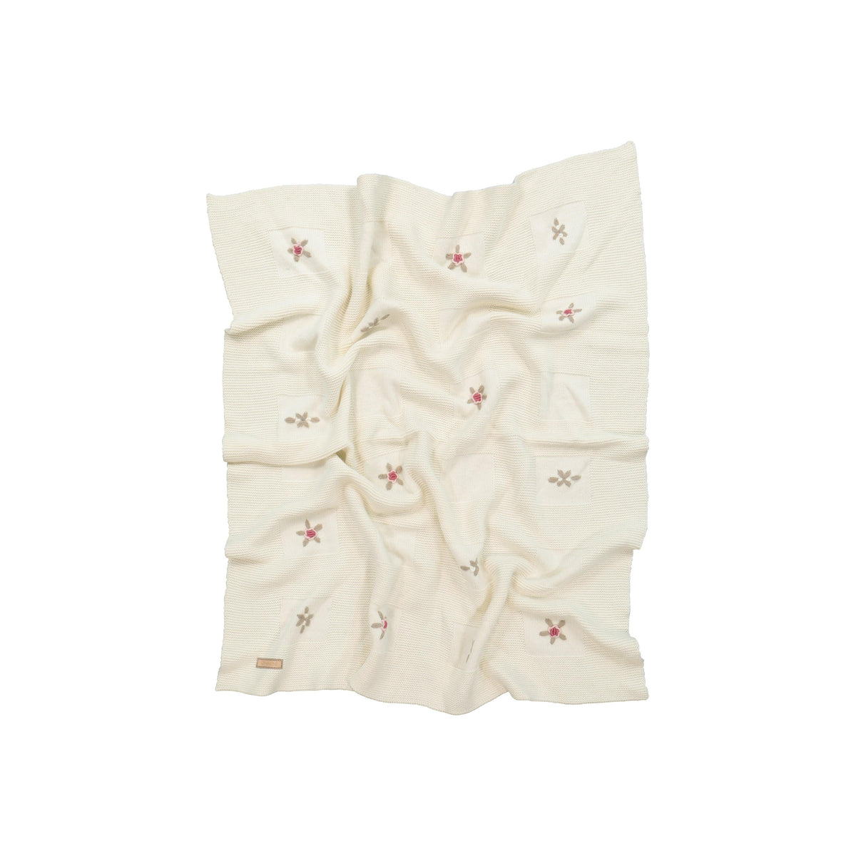 INIMINI Embroidered flower box blanket