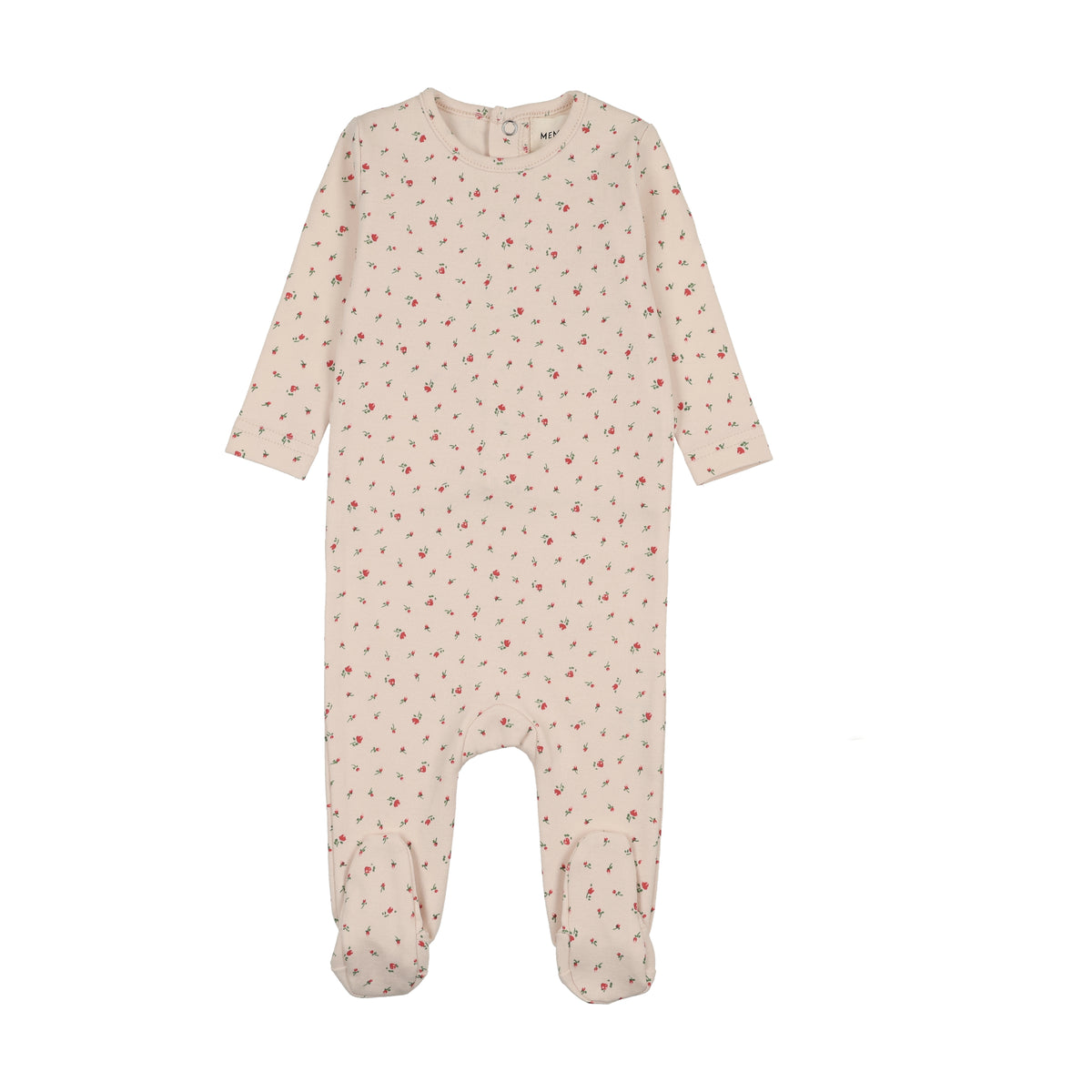 Mema Knits Floral Print Snap Back Footie