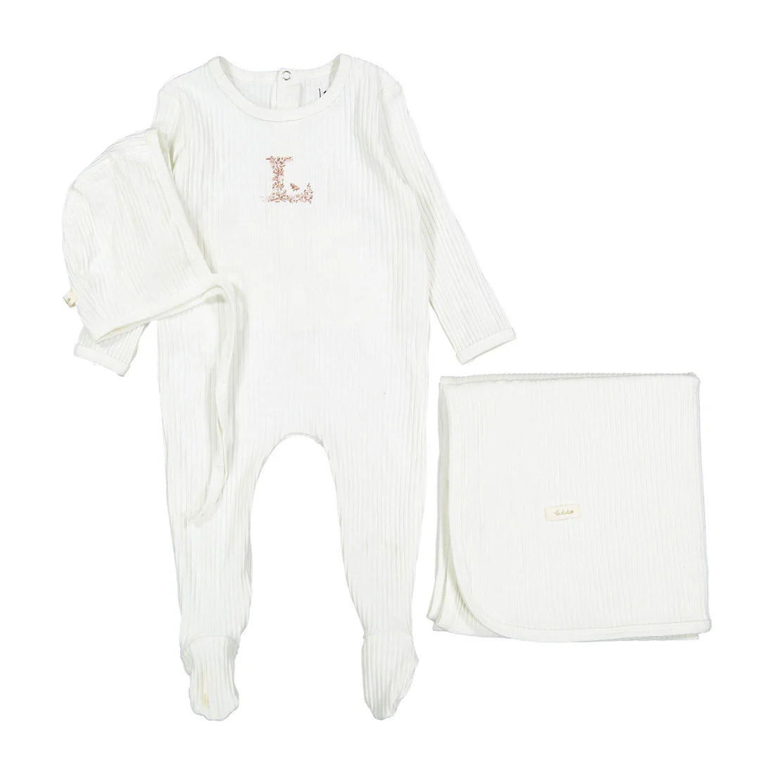 Ladida Ribbed L Center Layette Set - Pink