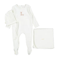 Ladida Ribbed L Center Layette Set - Pink