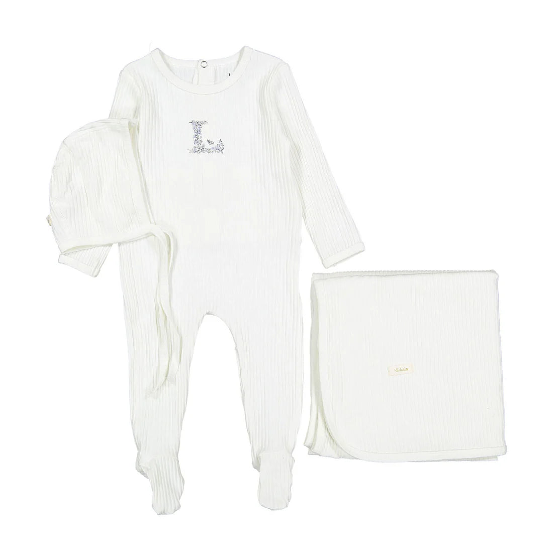 Ladida Ribbed L Center Layette Set - Blue