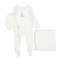 Ladida Ribbed L Center Layette Set - Blue