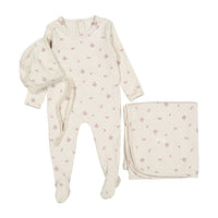 Ladida Rose Grid Print Layette Set