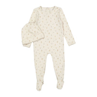 Ladida Sketched Pear Print Footie & Beanie