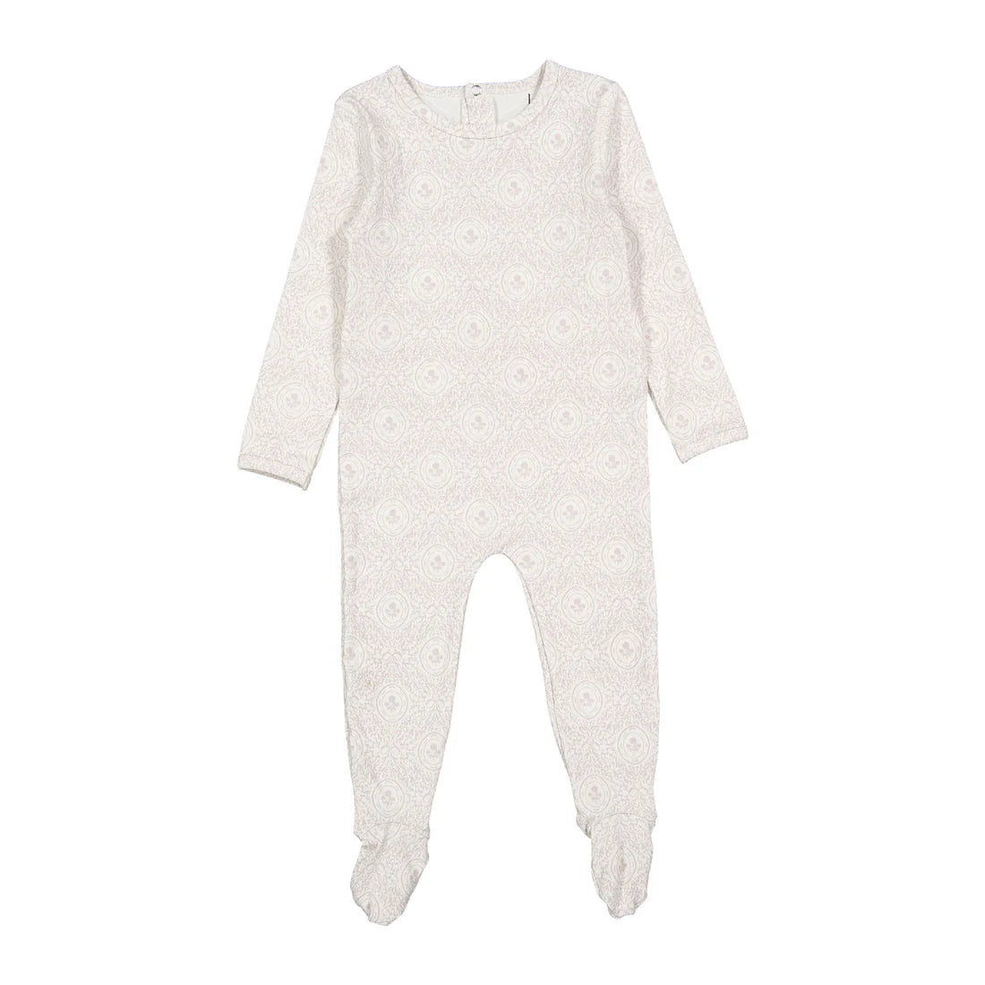 Ladida Damask Print Footie - Rose