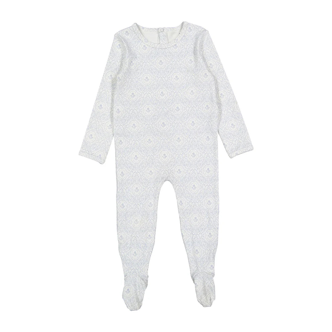Ladida Damask Print Footie - Sky