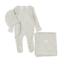Ladida Teal Liana Print Layette Set
